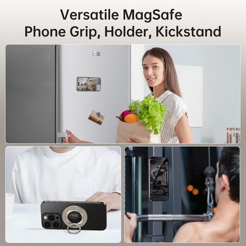 Syncwire Magnetic Phone Ring Holder for MagSafe, 360° Rotation Cell Phone Grip Stand Finger Ring Kickstand Two-Sided Magnet Compatible with iPhone 17 Pro Max 16 15 14 13 12 MagSafe Accessories - Image 5